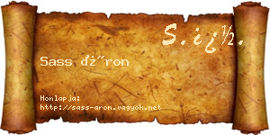 Sass Áron névjegykártya